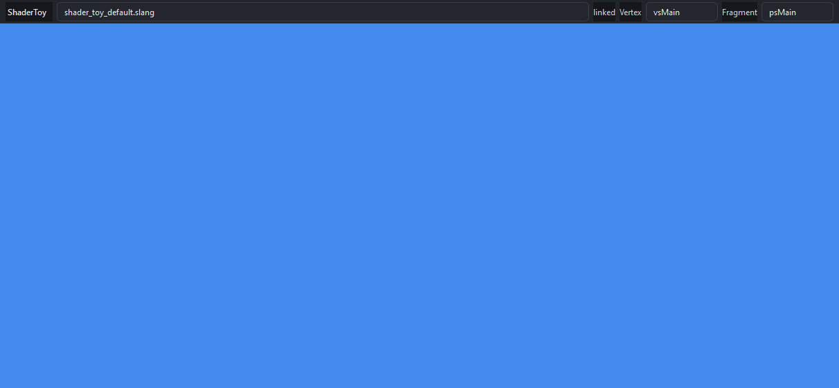 Focused ShaderToy fullscreen QRhi viewport in the shared Workbench shell